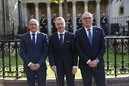 R. González, diputado general de Araba, Iñigo Urkullu, P. Elosegi, presidente de las JJGG de Araba